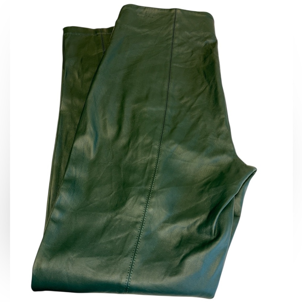 Ann Taylor faux leather pants side hook/zipper skinny fit high waist Sz medium